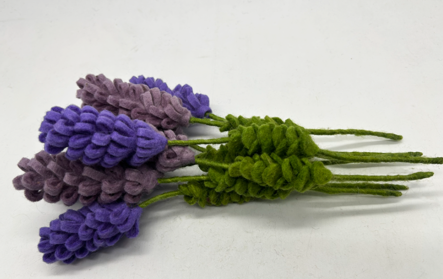 Handmade Multi-Tone Felt Lavender Flowers
